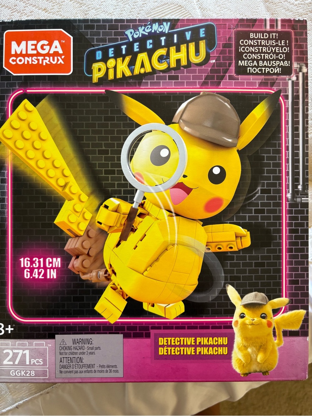 Mega Construx Detective Pikachu Buildable Figure - Yellow